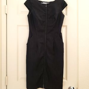 Calvin Klein Black Denim Zip Front Dress, size 2